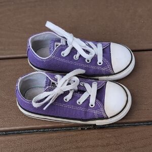 Converse Purple and White Sneakers with Canvas Upper
